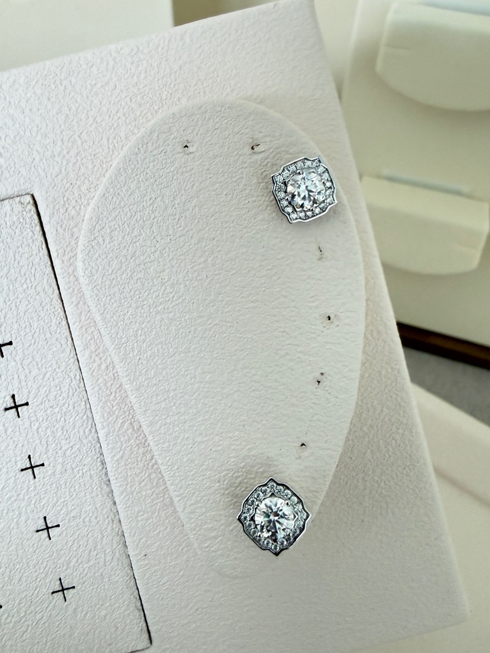 S925 Moissanite Halo Diamond Studs